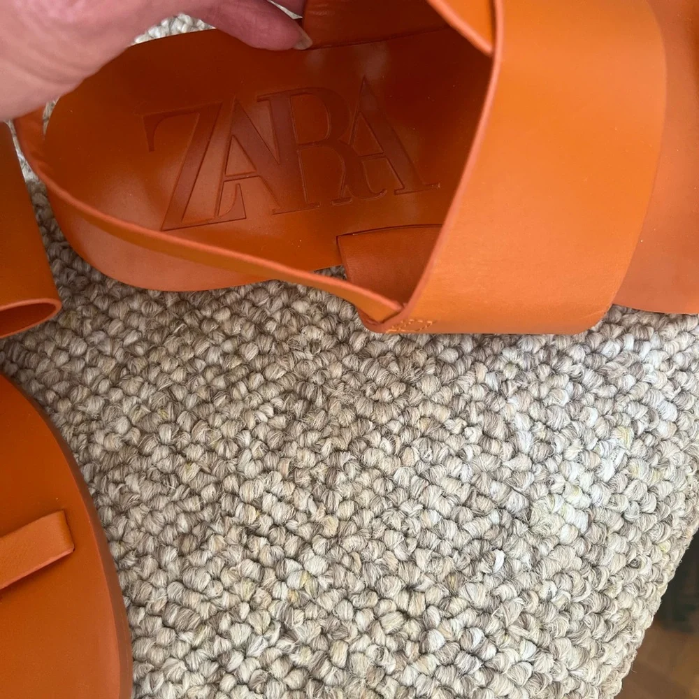 Zara Bold Orange Sandals - Picture 5 of 7